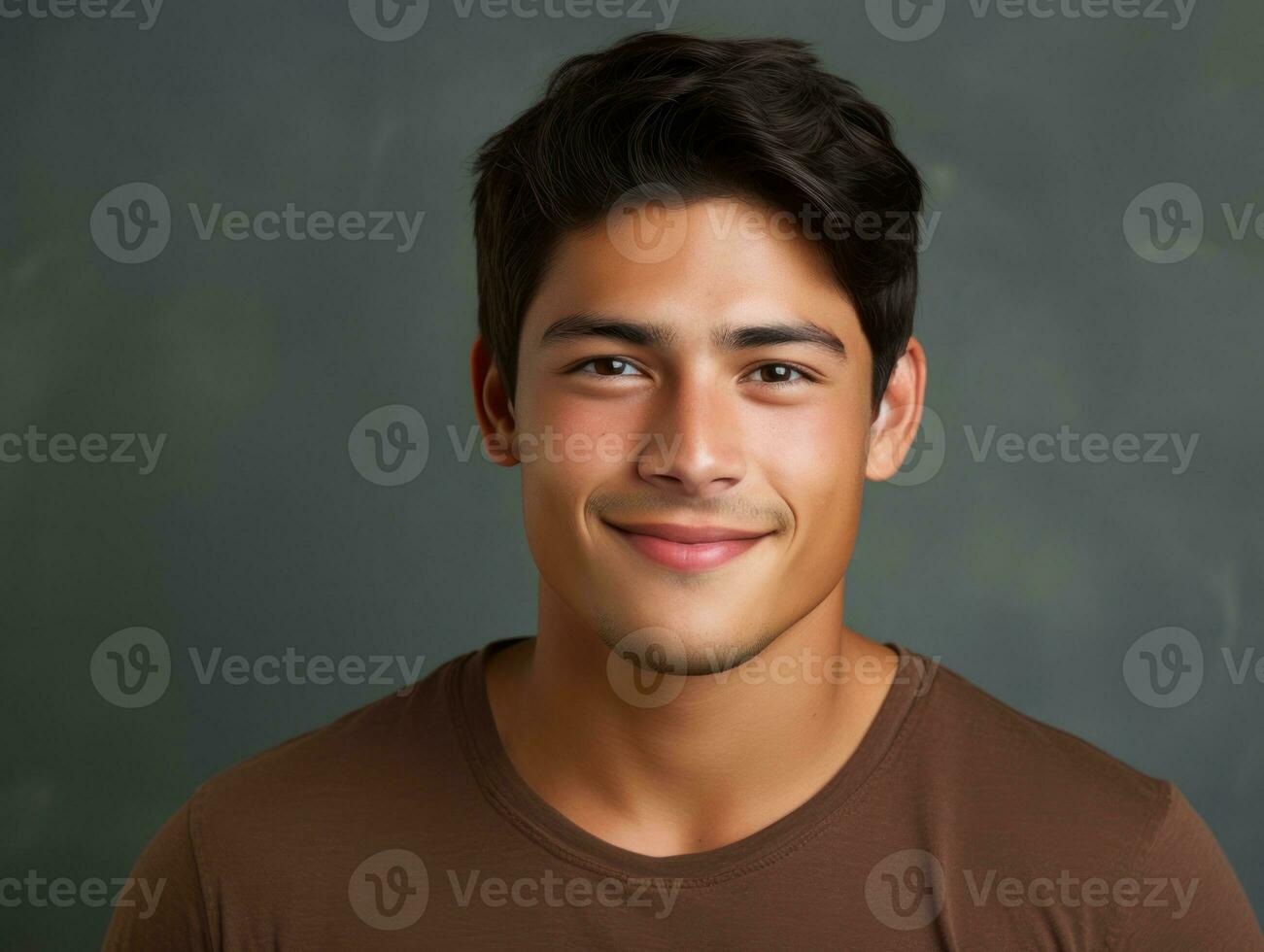 sorridente jovem homem do mexicano descida contra neutro fundo ai generativo foto