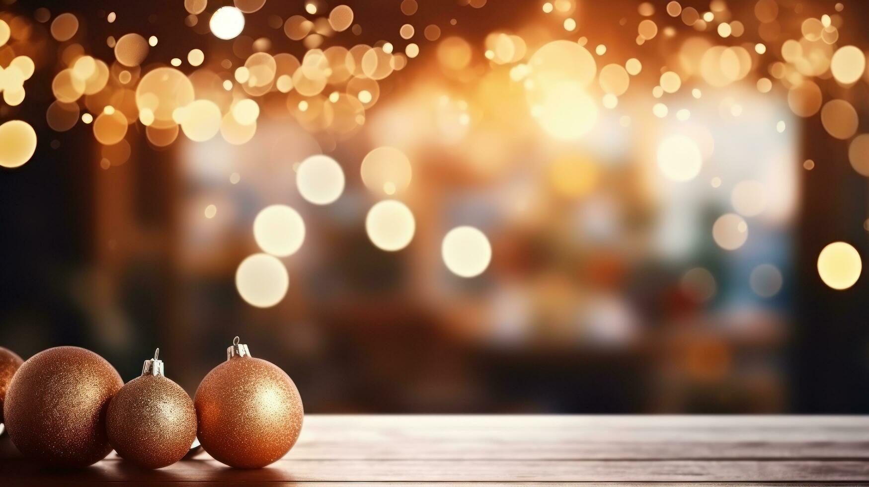 Natal jantar feriado fundo com borrado Natal árvore fundo foto