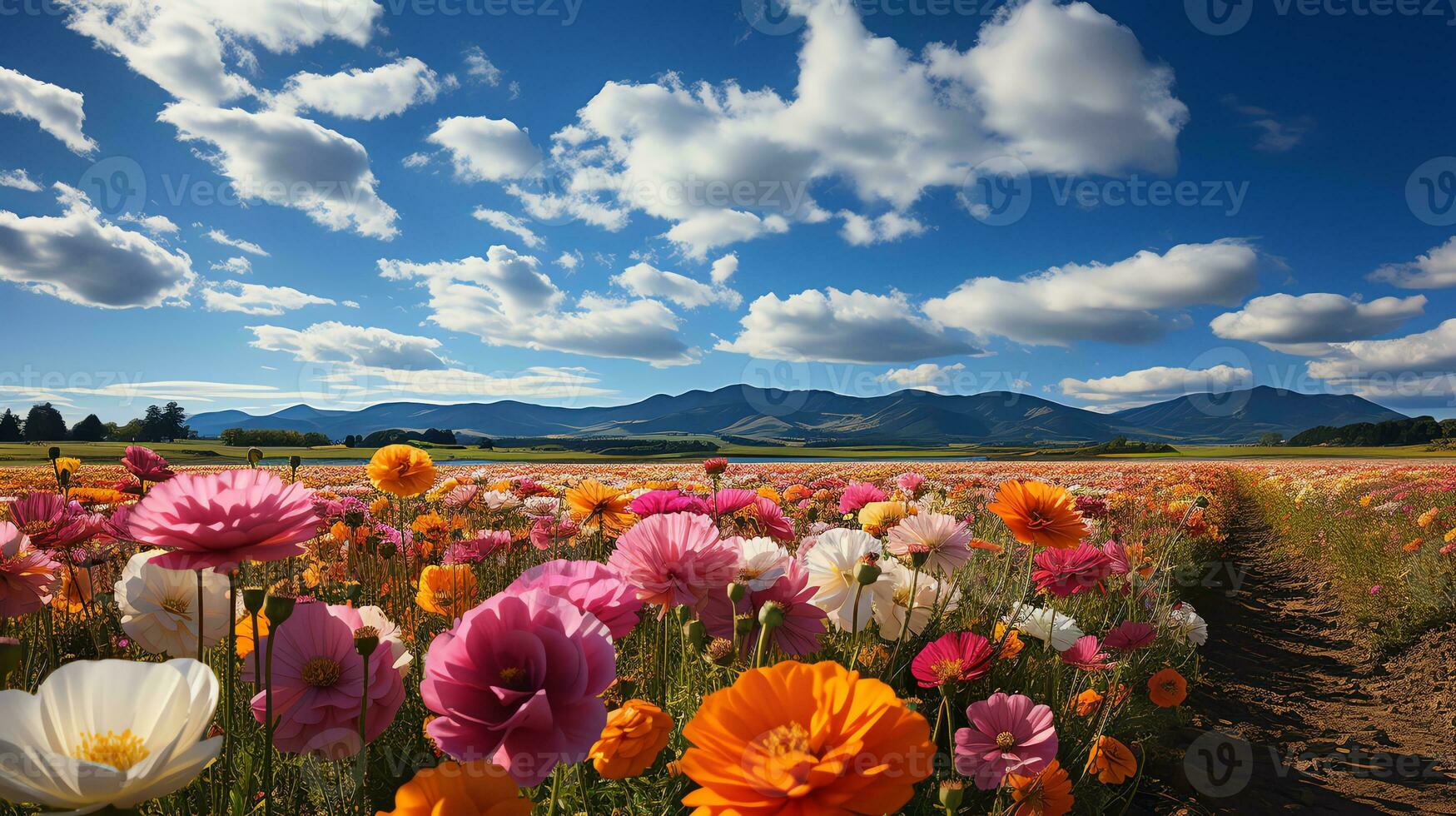 lindo flor campo cenário ai generativo foto