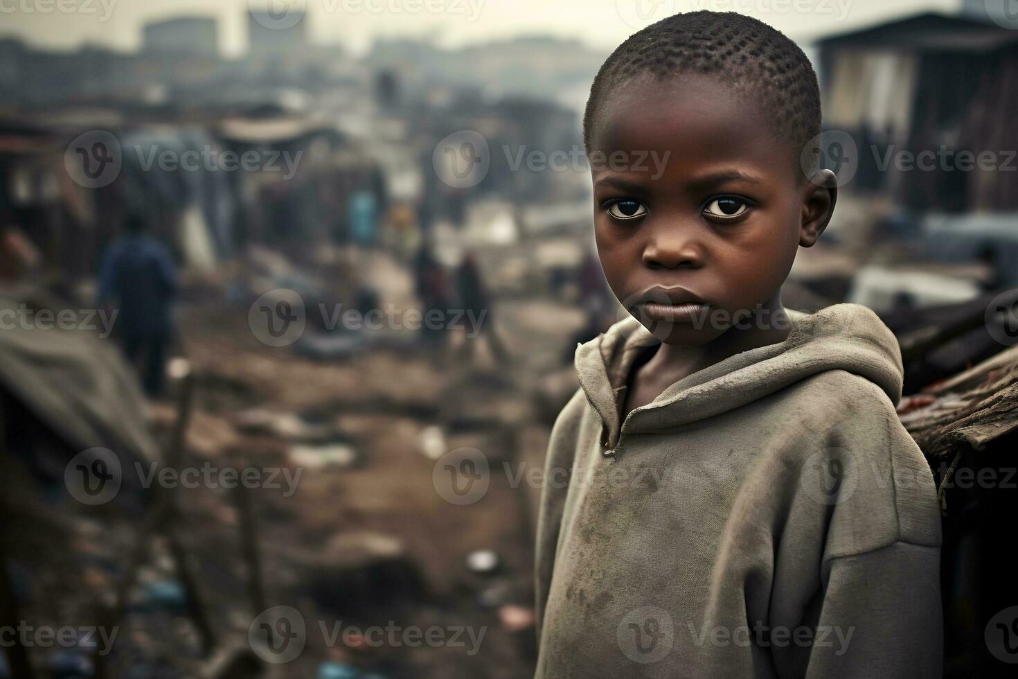 ai generativo imagens do uma criança representando social desigualdade dentro sociedade foto