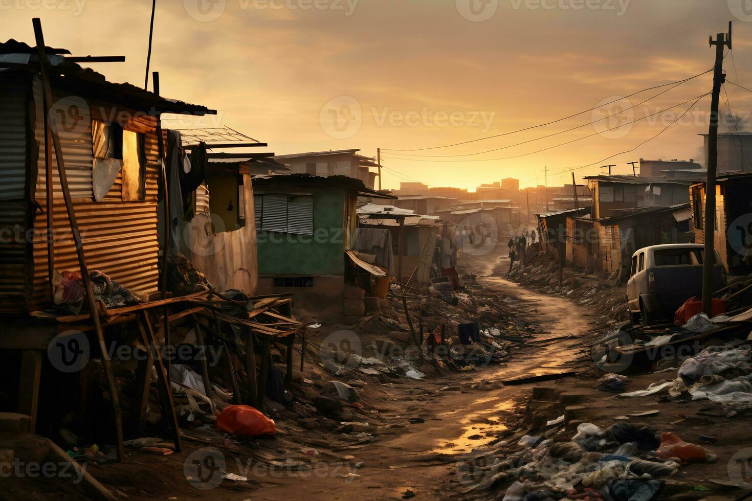 ai generativo fotos a partir de favela assentamentos representando econômico desigual