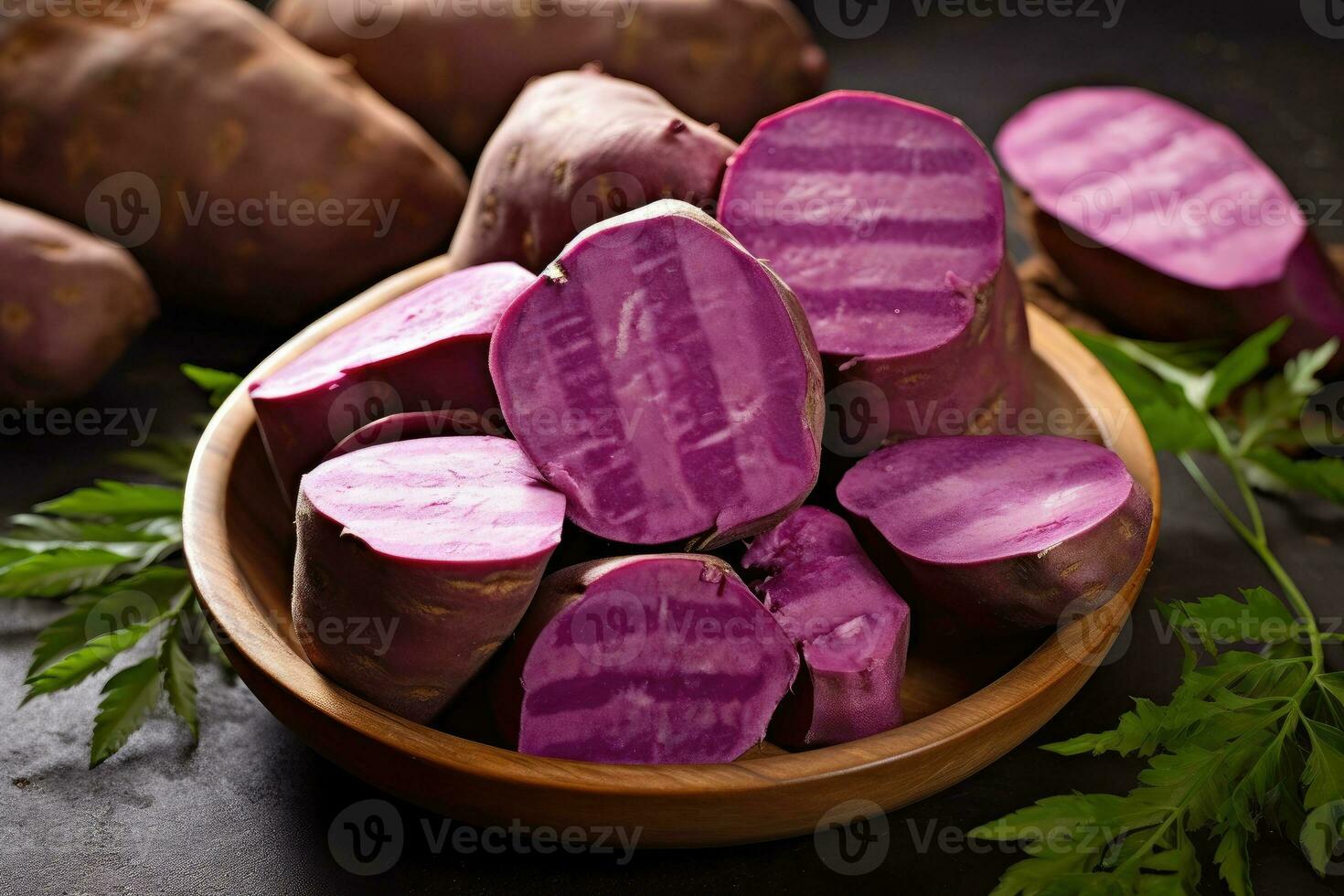 fresco roxa doce batata profissional publicidade Comida fotografia ai gerado foto