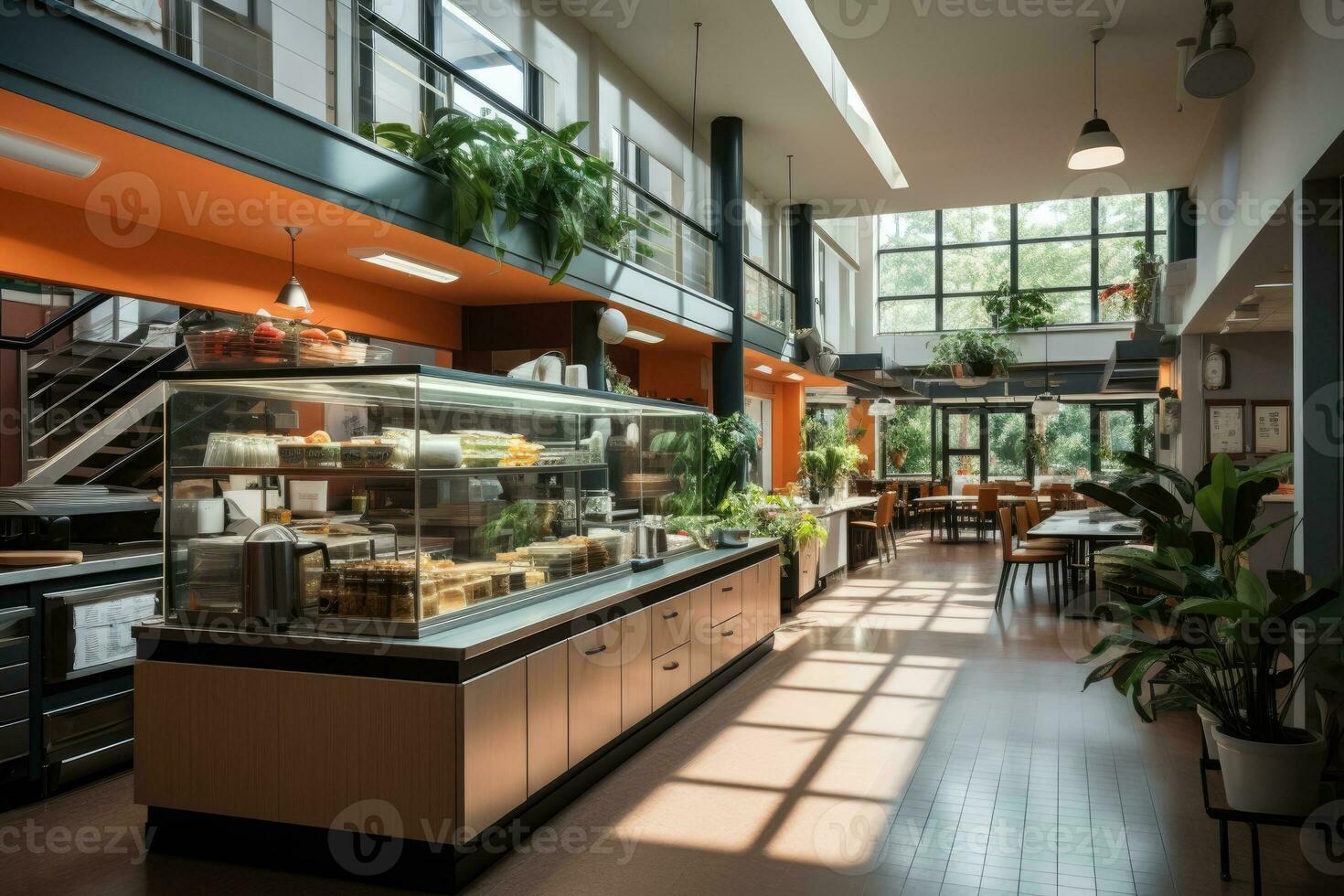 dentro cozinha cantina dentro moderno estilo profissional publicidade fotografia ai gerado foto