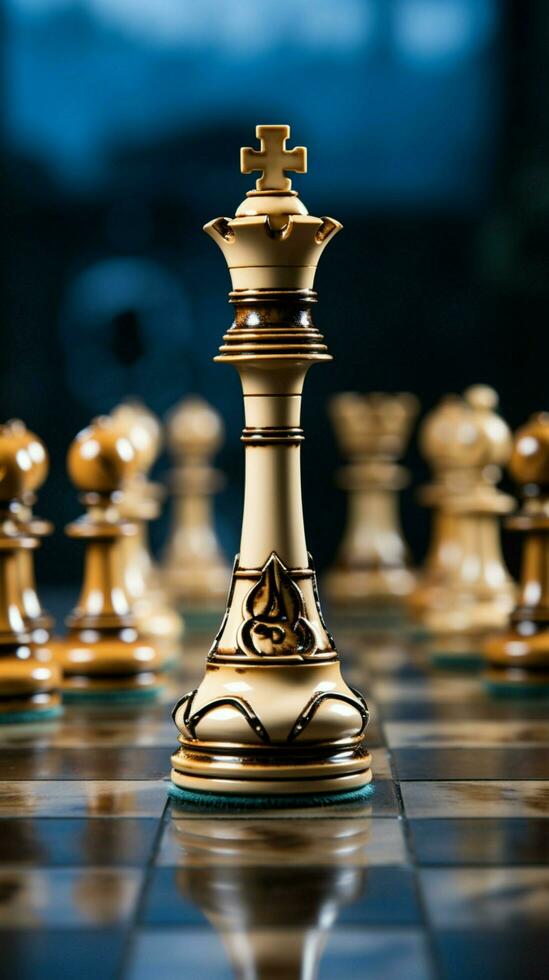 uma xadrez peça rolamento xadrez turnos posição com precisão vertical Móvel papel de parede ai gerado foto