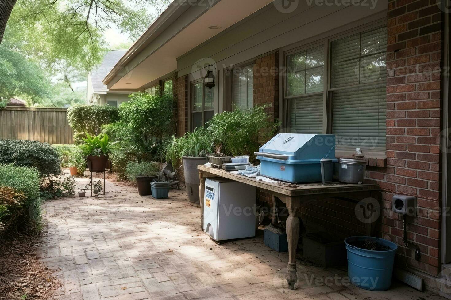 canto do a casa Onde a Lixo bin é localizado profissional publicidade fotografia ai gerado foto