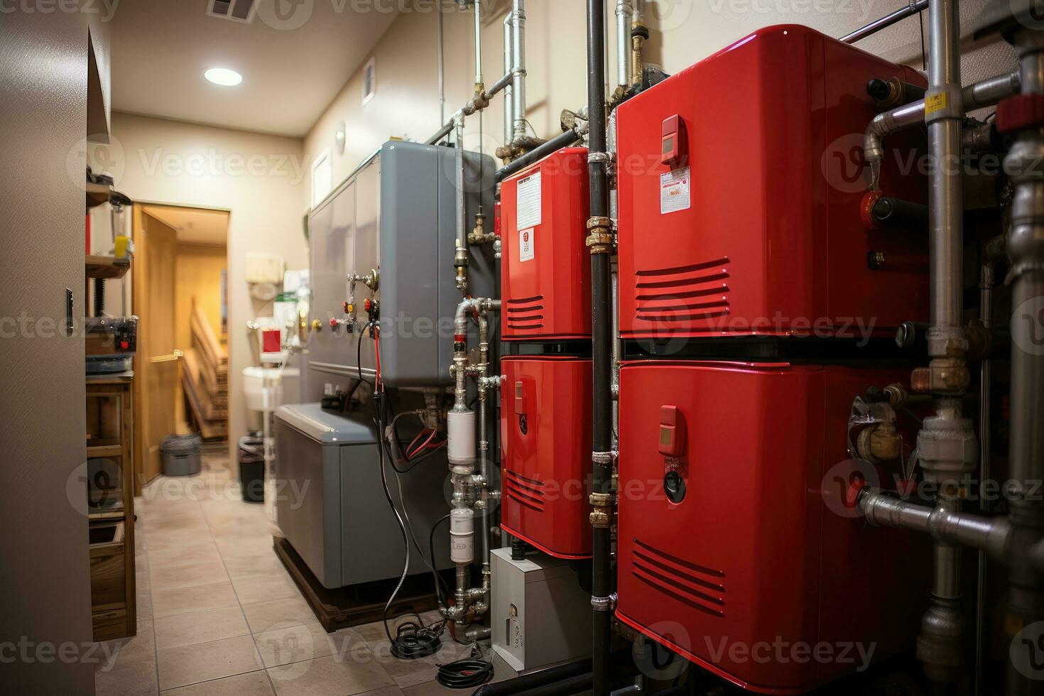 canto do a casa Onde a água aquecedor é localizado profissional publicidade fotografia ai gerado foto