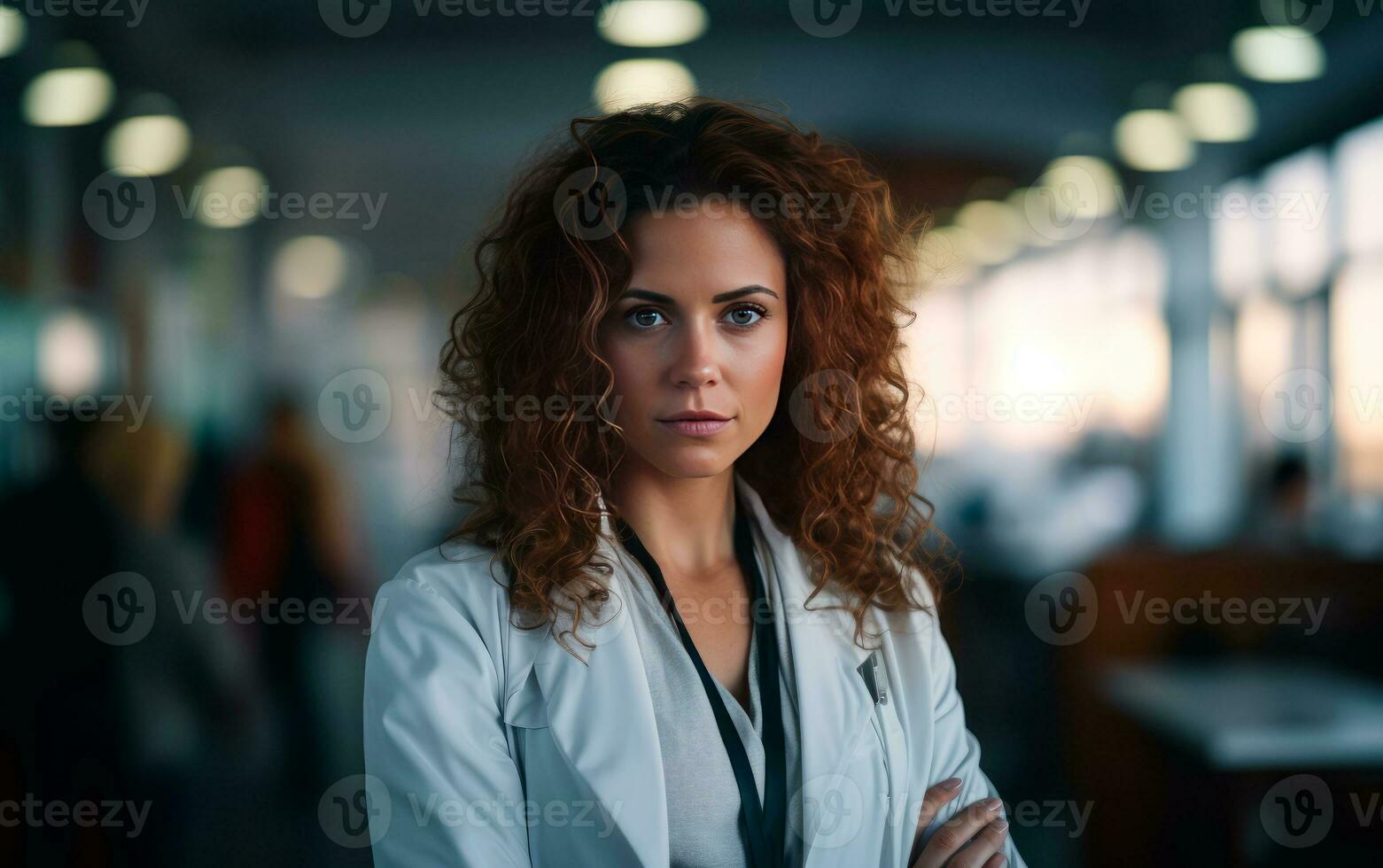 mulher médico trabalhador retrato. ai generativo foto