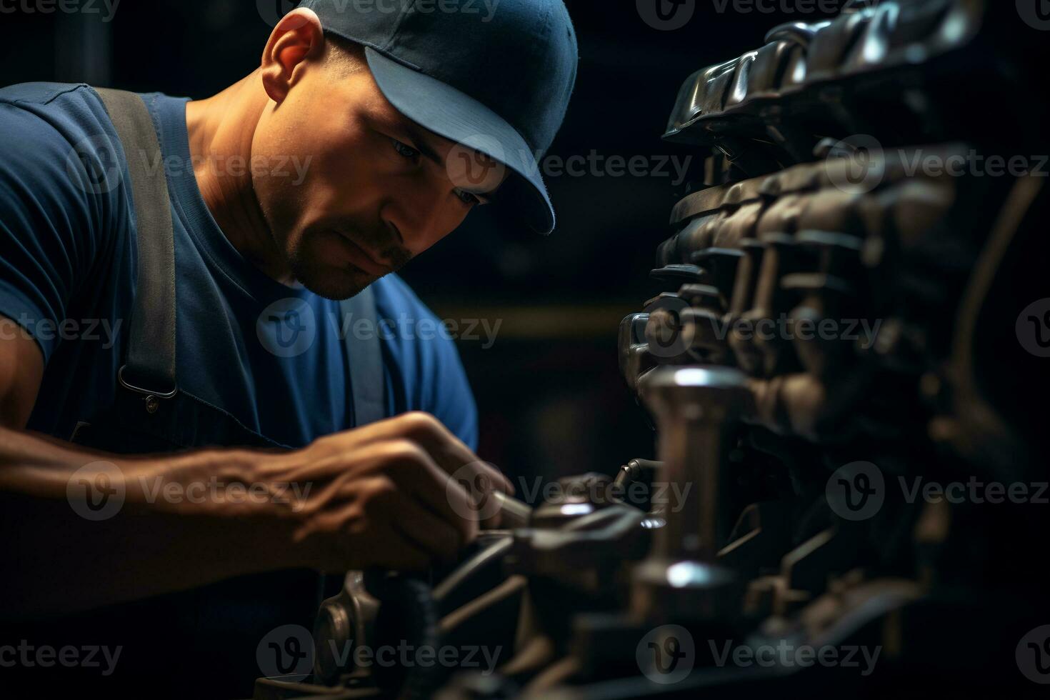 especializado mecânico trabalhando dentro automotivo reparar fazer compras ai generativo foto