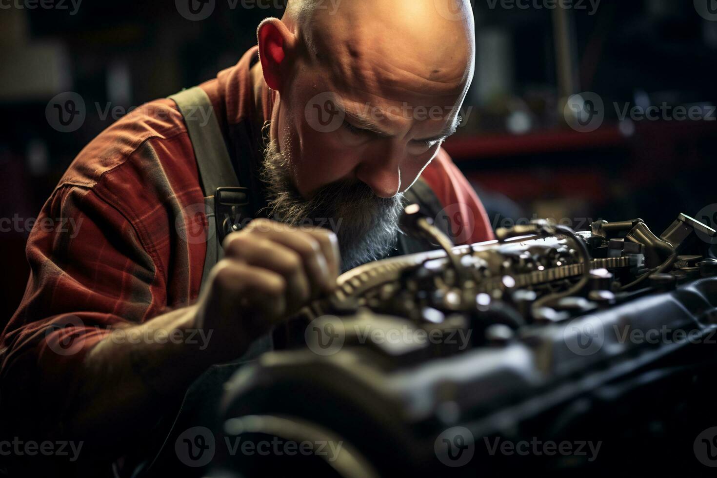 especializado mecânico trabalhando dentro automotivo reparar fazer compras ai generativo foto