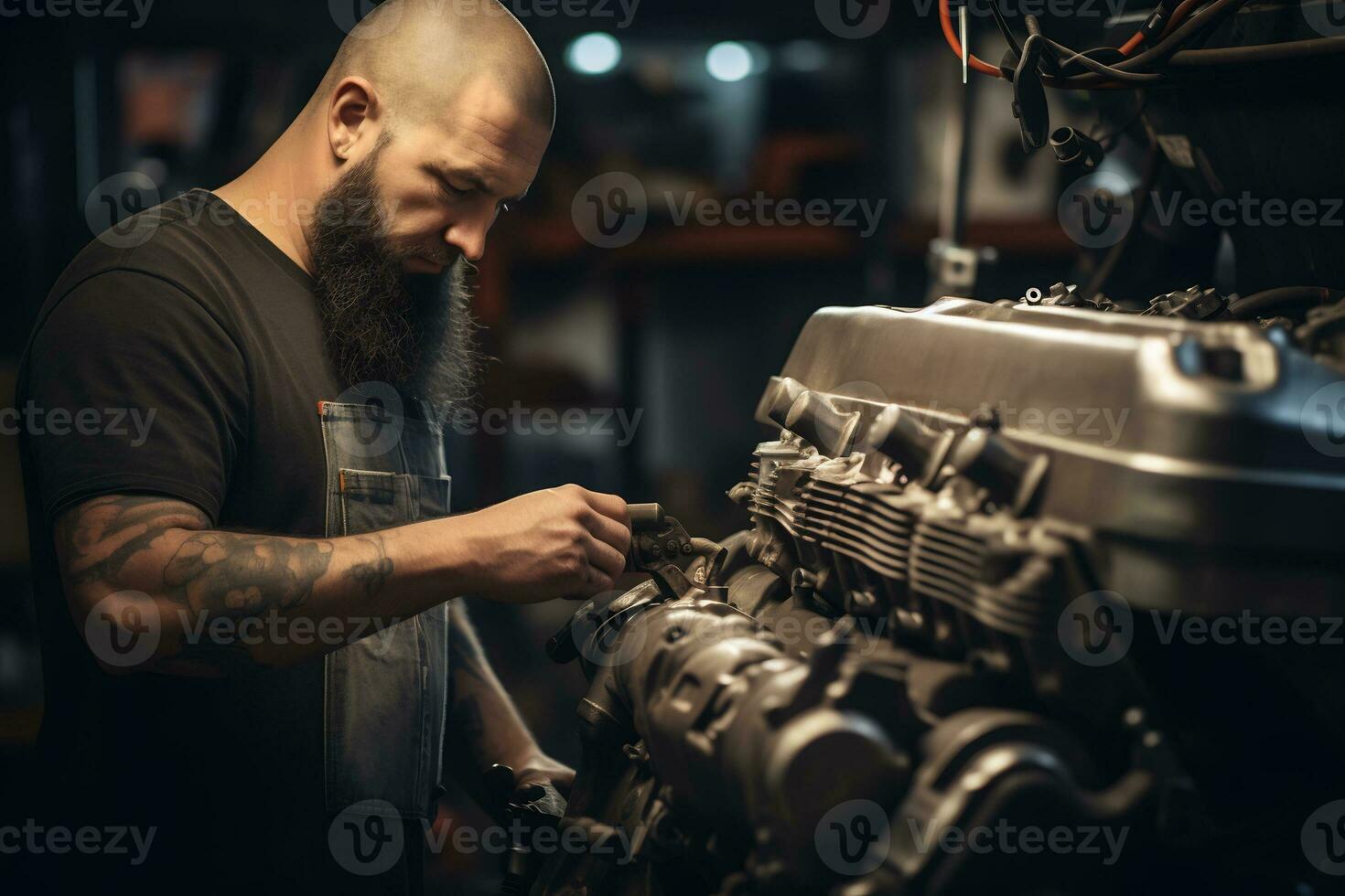 especializado mecânico trabalhando dentro automotivo reparar fazer compras ai generativo foto