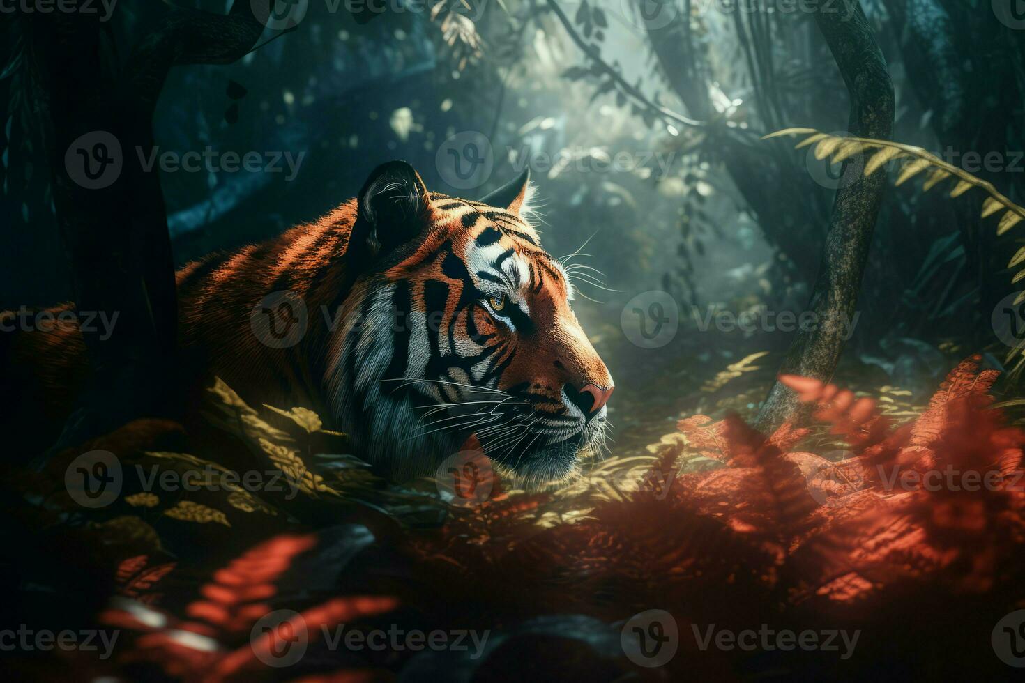 tigre selva estética. gerar ai foto