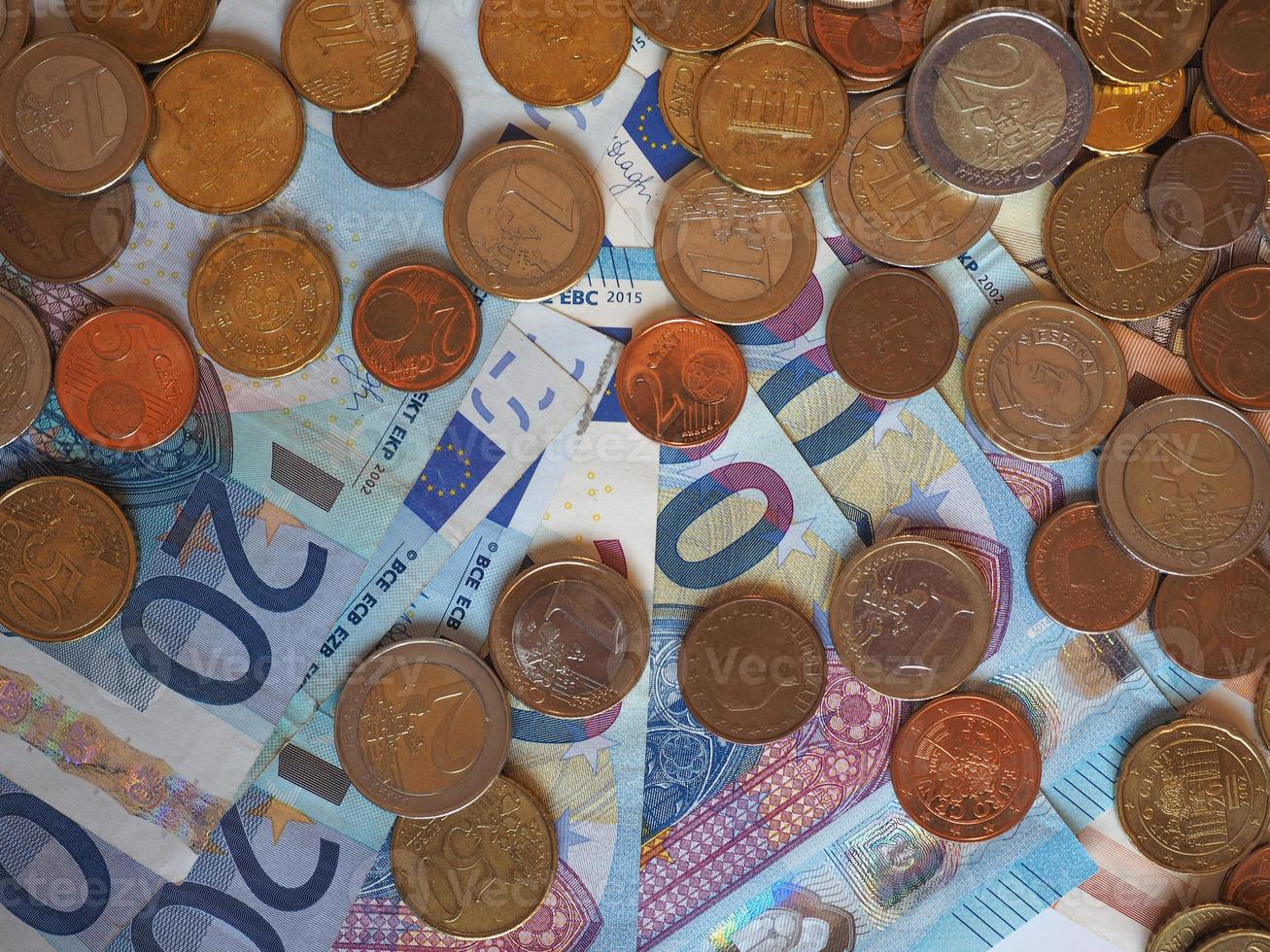 notas e moedas euro eur, união europeia eu foto