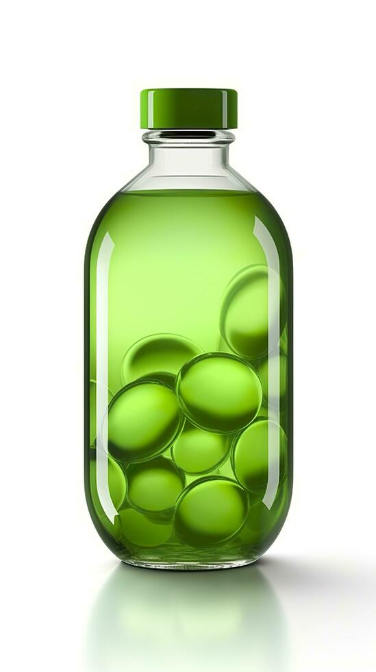 geléia verde, 3d Renderização, sólido cor garrafa. ai generativo foto