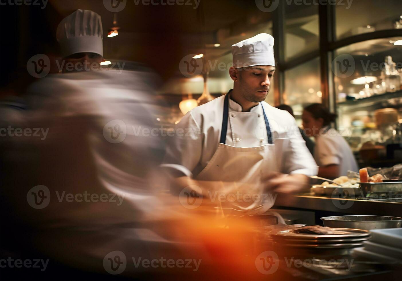 uma borrado fundo do uma café fazer compras ou cafeteria restaurante. ai gerado foto