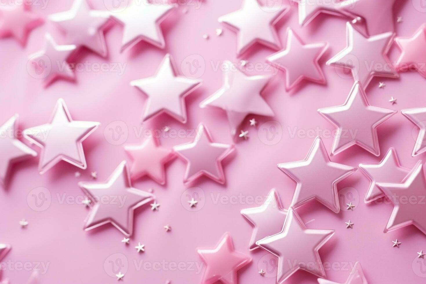 3d abstrato fundo com Rosa estrelas. brilhante cor forma romântico feriado bandeira. Alto qualidade digital imagem foto
