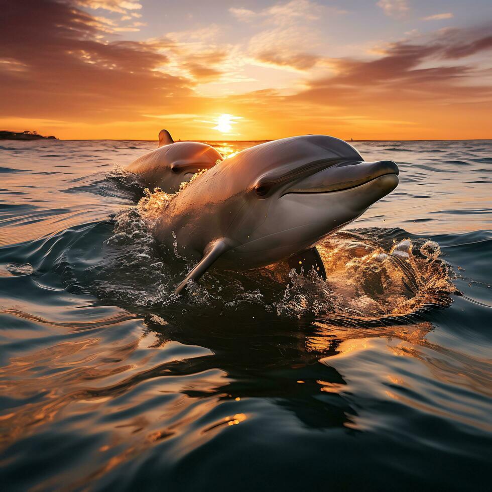 golfinho maravilhas. cativante fotografia de uma 30 anos animais selvagens especialista. ai generativo foto