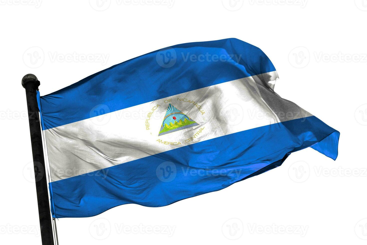 Nicarágua bandeira em uma branco fundo. - imagem. foto