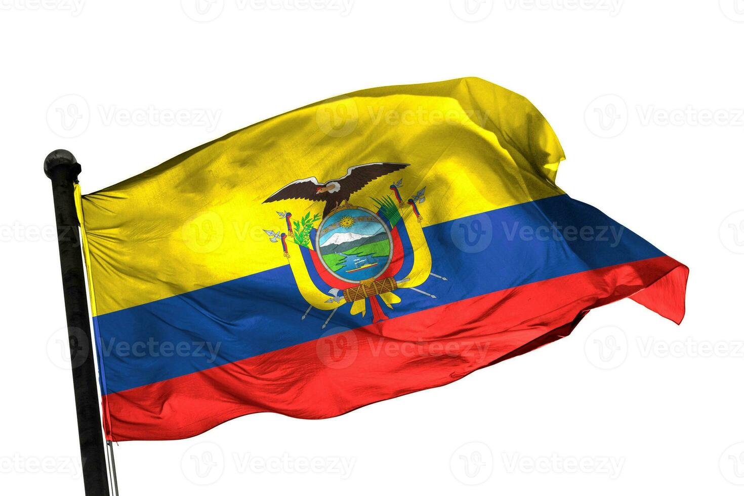 Equador bandeira em uma branco fundo. - imagem. foto