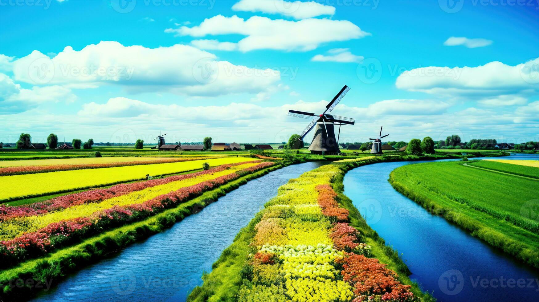 moinho de vento como gerador de energia eólica na Holanda 2712211 Foto de  stock no Vecteezy