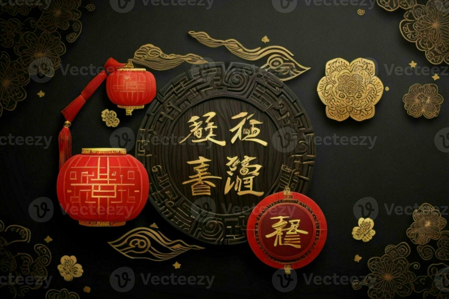 chinês Novo ano fundo. ai generativo pró foto