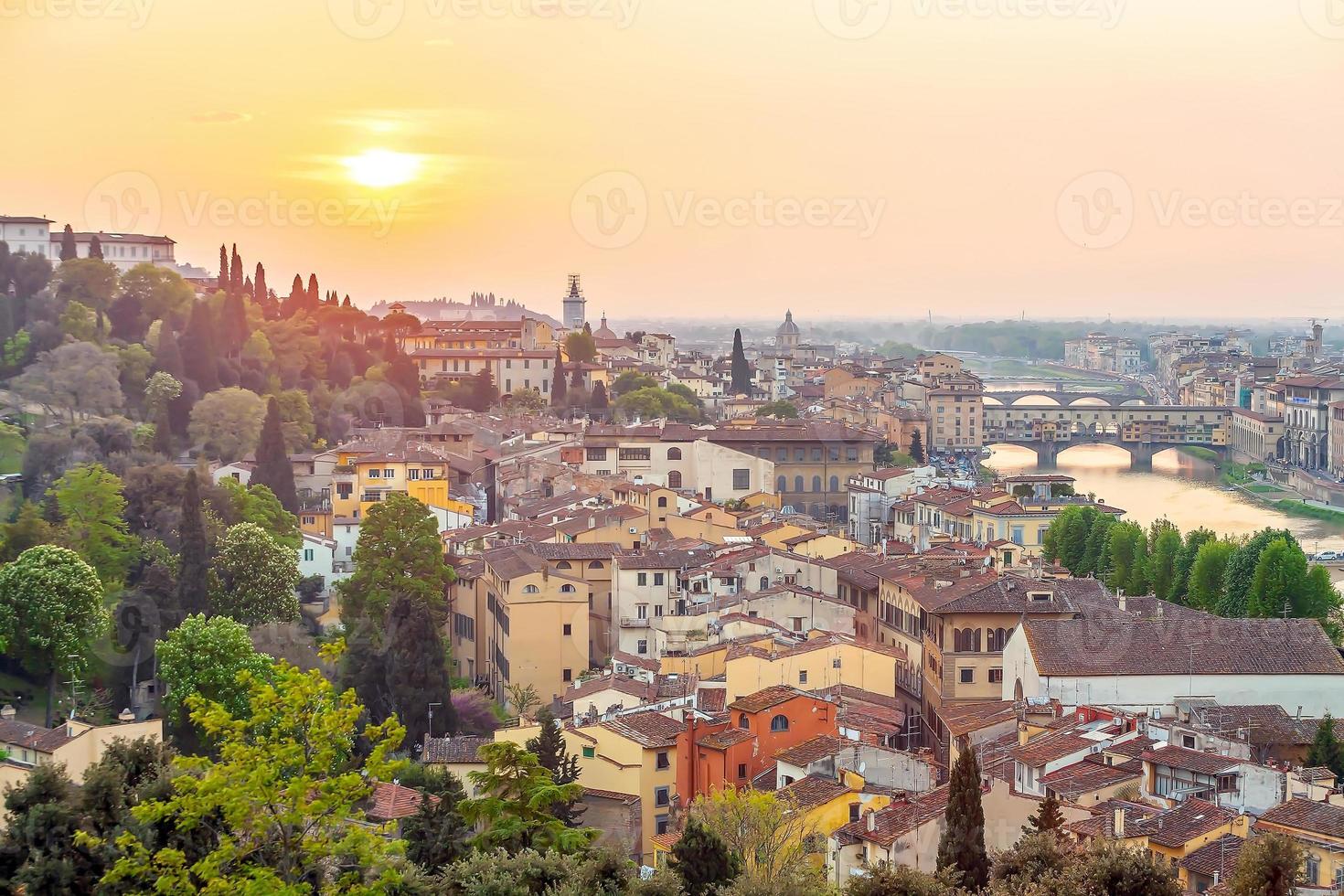 cidade de florença, centro da cidade, horizonte da cidade da itália foto