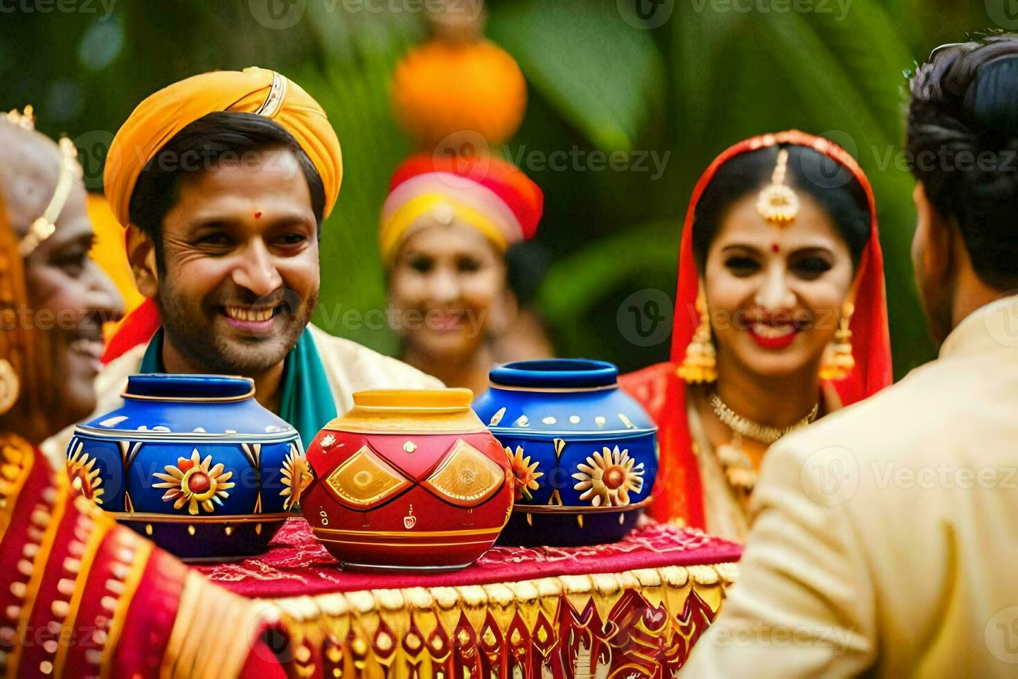 indiano Casamento cerimônia dentro Mumbai. gerado por IA foto