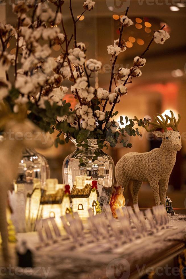 decoração de salão de casamento, decoração de evento de jantar de luxo foto