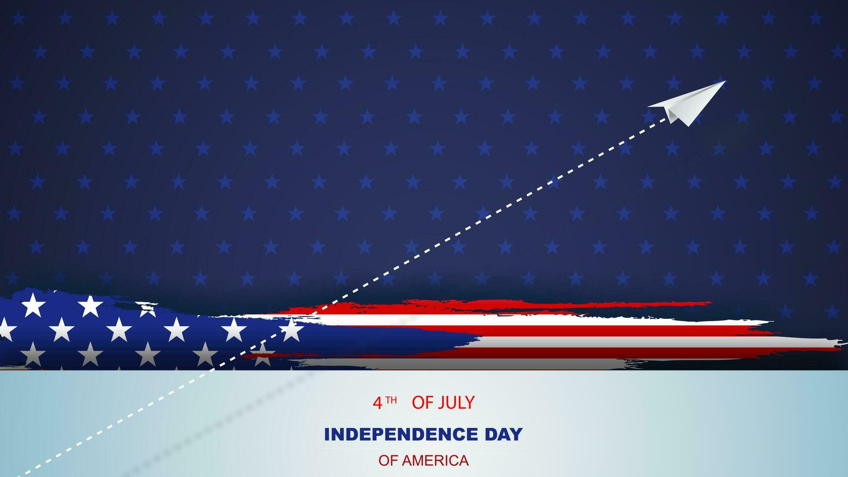 EUA americano onda bandeira feliz 4º do Julho plano de fundo.independência dia bandeira feriado dentro Unidos estados do América. estrelas modelo. celebração elemento nacional bandeira. origami papel avião vôo espaço foto