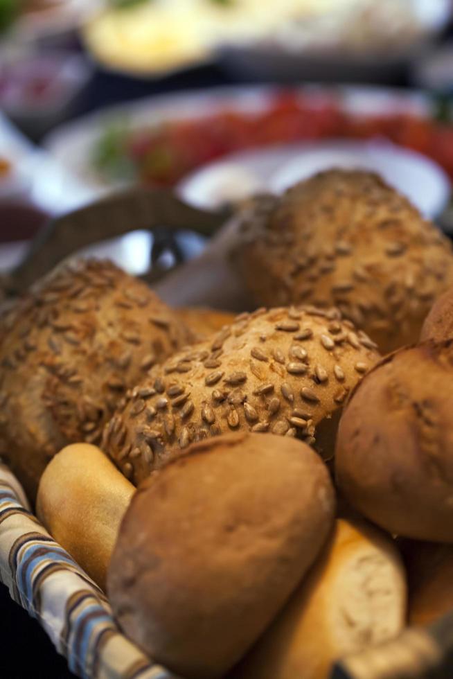 conceito de comida deliciosa mistura de pão fresco foto