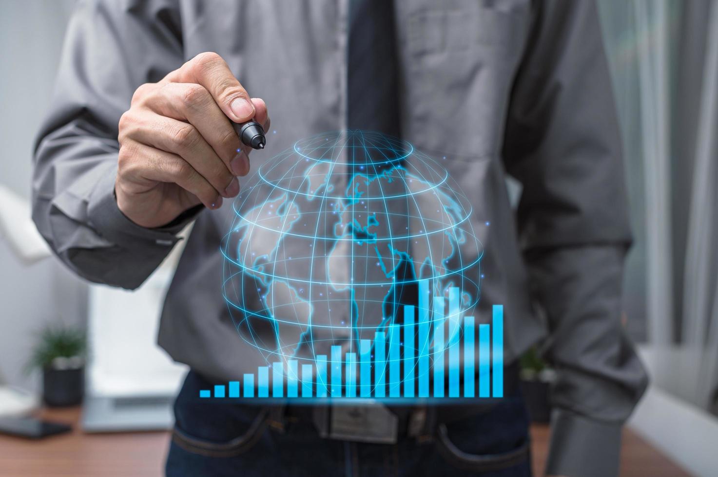 gráfico de ações empresário gráfico crescimento foto