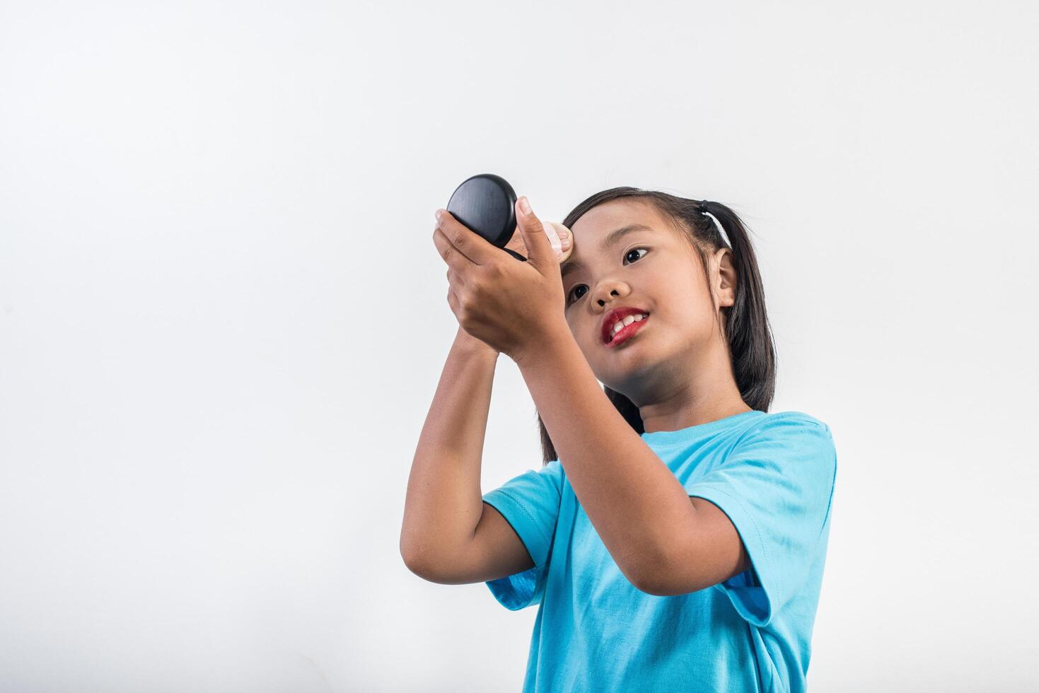 retrato menina maquiagem com o rosto. foto