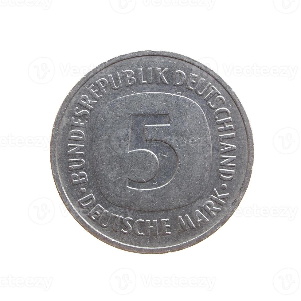 moeda alemã vintage isolada foto