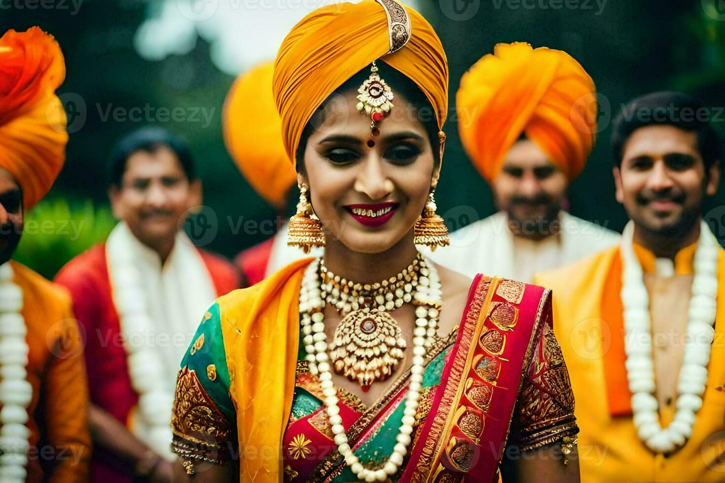 indiano Casamento dentro Mumbai. gerado por IA foto