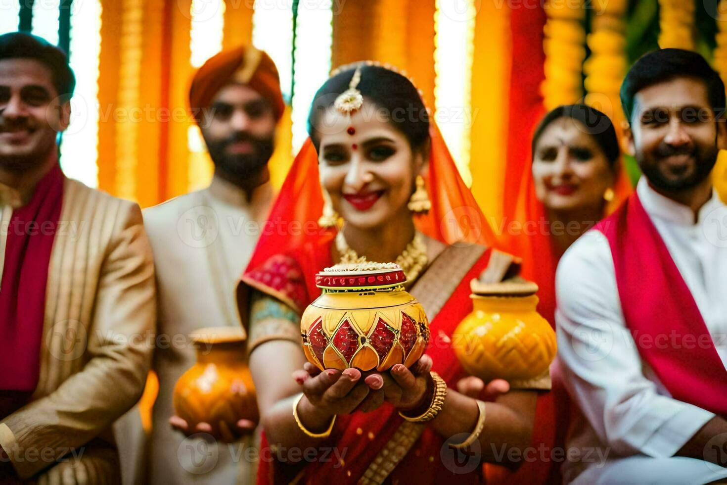 indiano Casamento cerimônia dentro Mumbai. gerado por IA foto