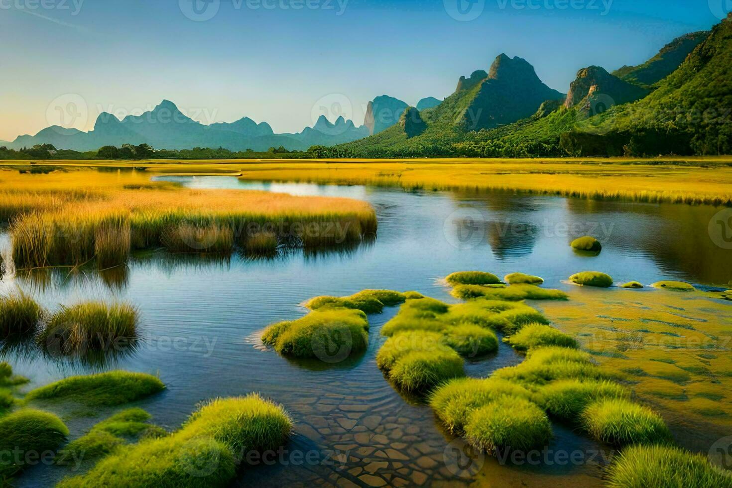 a li rio dentro China. gerado por IA foto