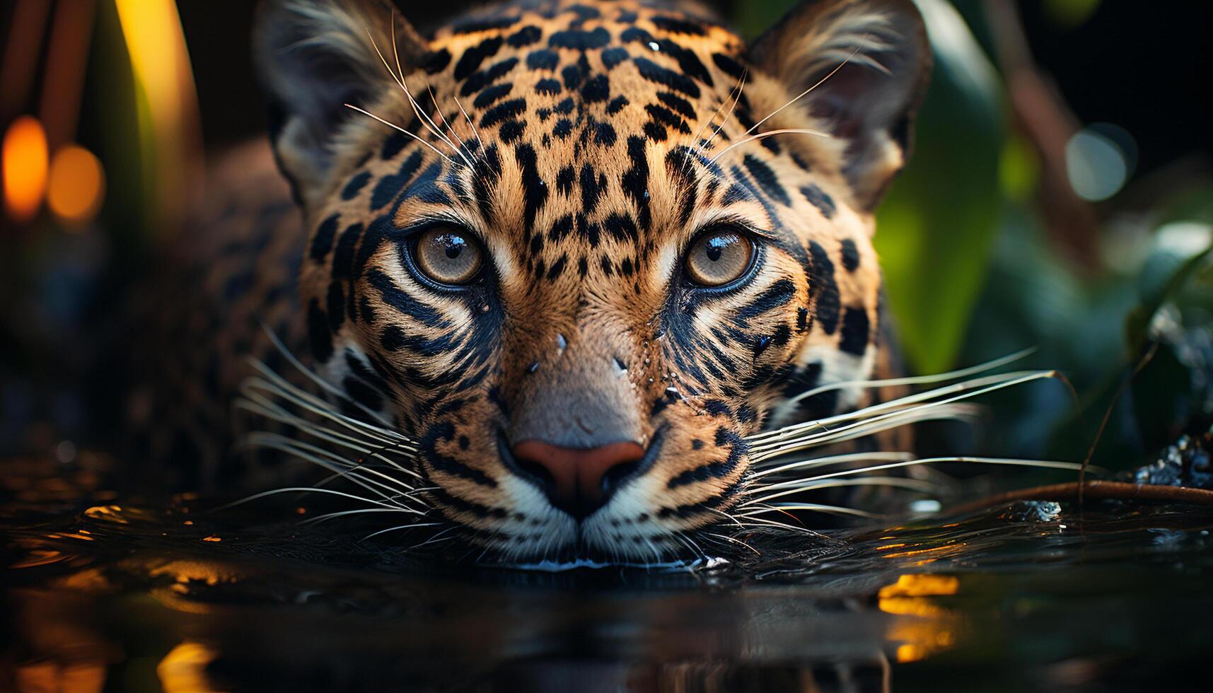 Bengala tigre, feroz e lindo, olhares fixos para dentro a Câmera gerado de ai foto