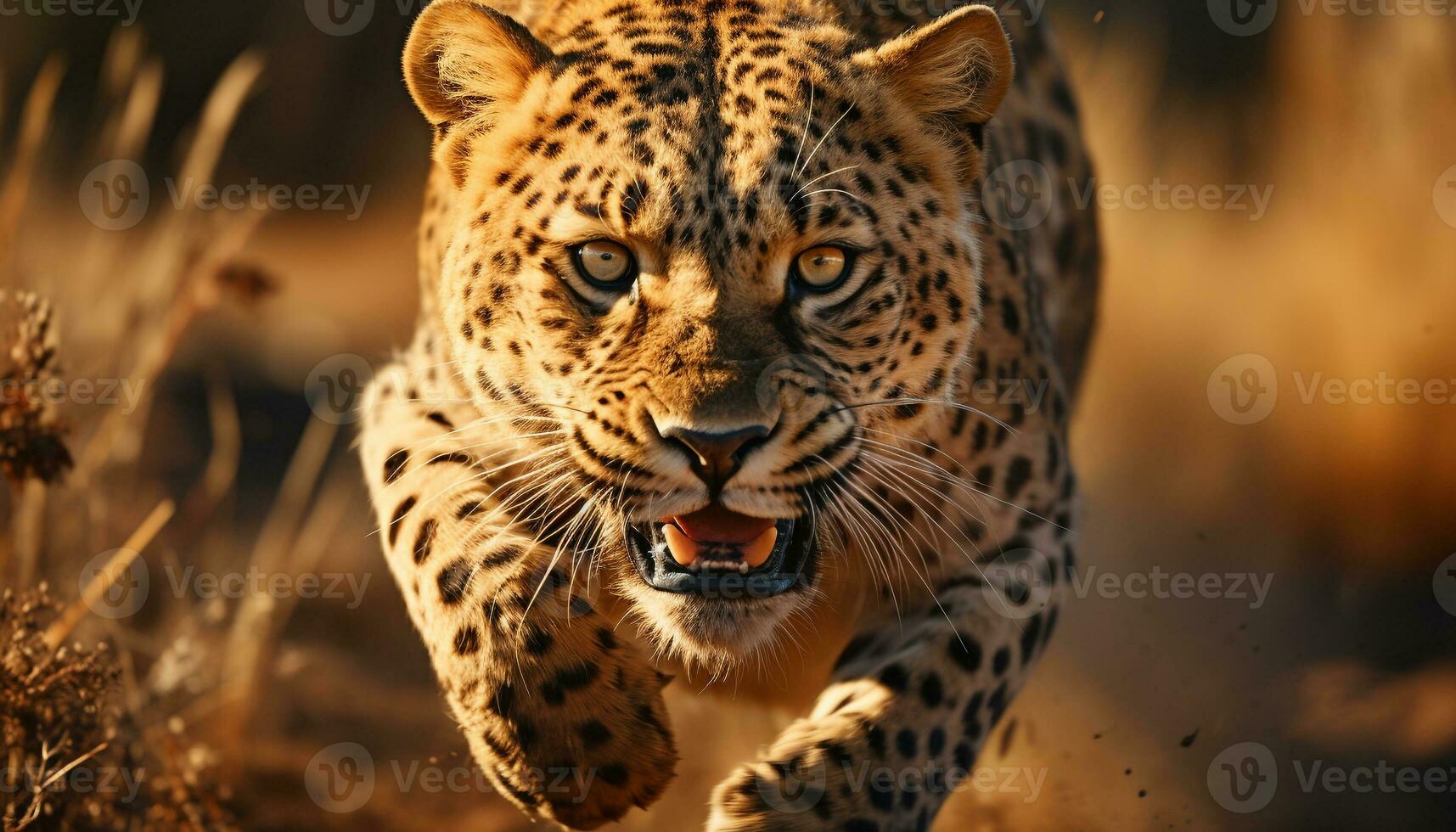 majestoso guepardo, selvagem beleza, feroz caçador, africano leopardo, tranquilo pôr do sol gerado de ai foto