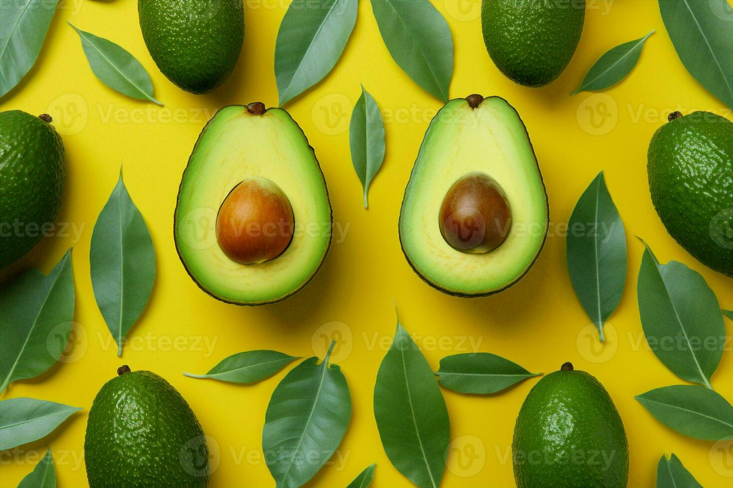 fruta Visão saudável cru exótico Comida fundo abacate vegetariano fatia tropical topo padronizar verde foto