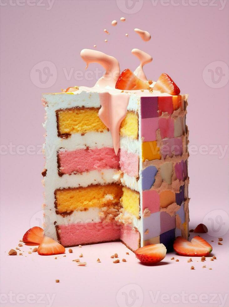 pastel colorida celebração fotografia delicioso doce doce tradição bolo creme sobremesa cópia de espaço foto