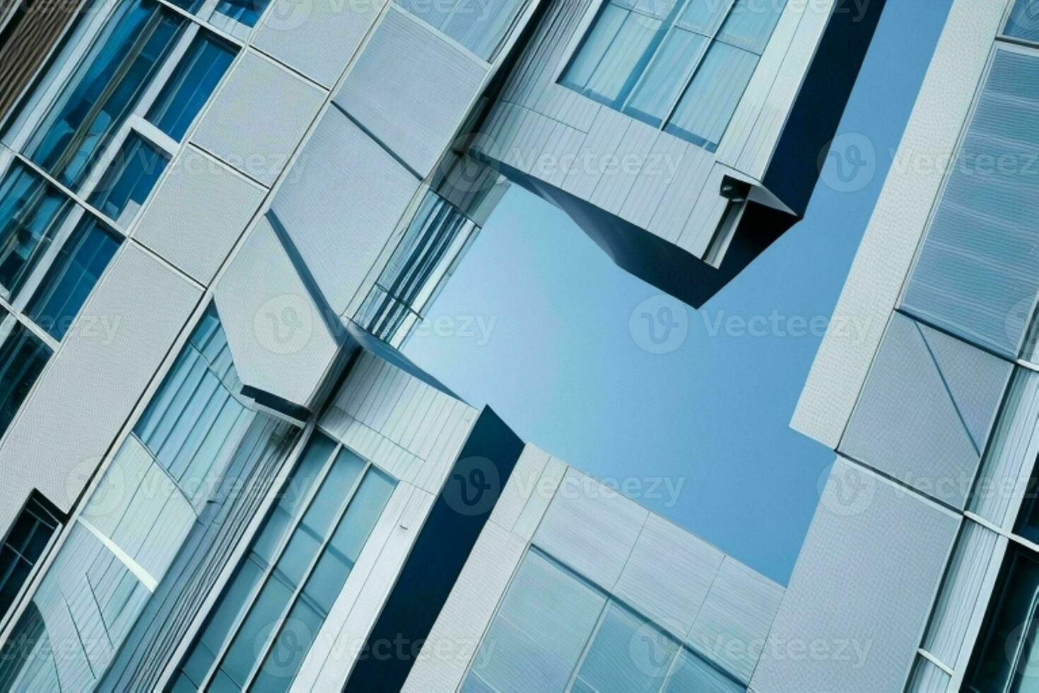 abstrato arquitetônico detalhe do uma escritório construção com vidro fachada. fundo. ai generativo pró foto