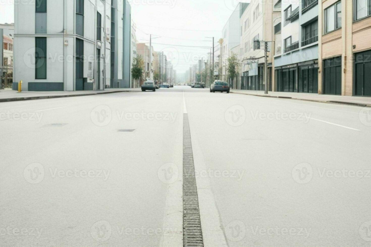 esvaziar espaço em a rua. fundo. ai generativo pró foto