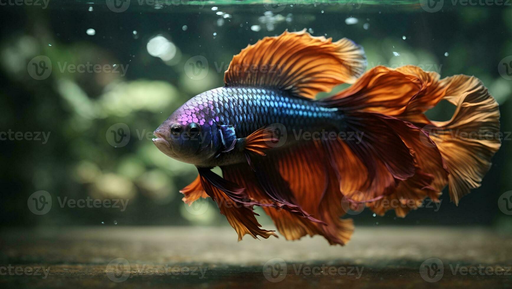 meia-lua betta peixe. ai gerado foto