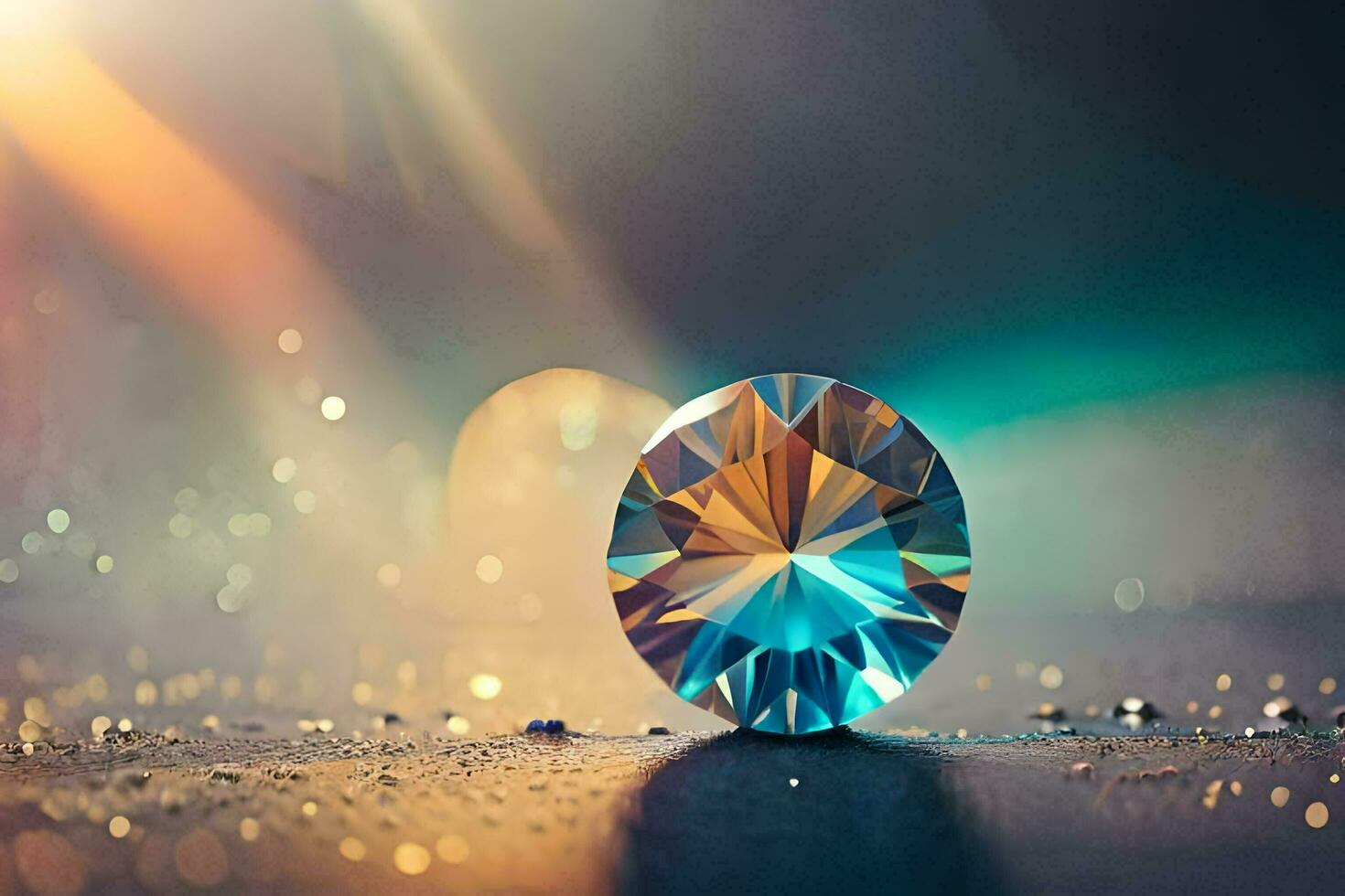 uma diamante em uma mesa com uma brilhante claro. gerado por IA foto