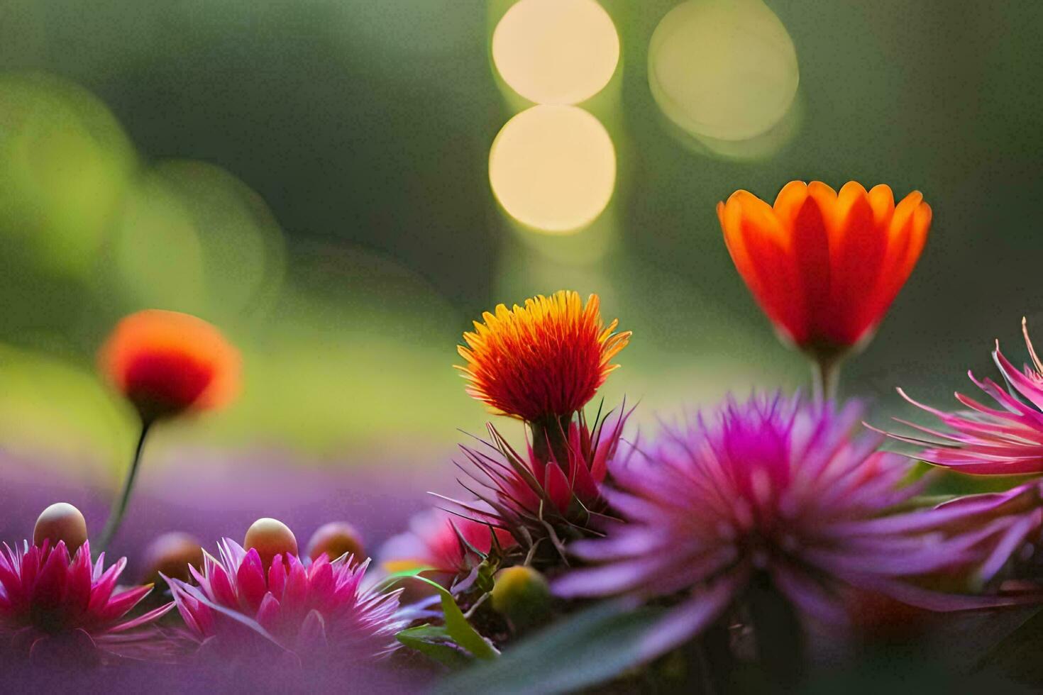 flores, a sol, a jardim, a flores, natureza, a flores, natureza h. gerado por IA foto