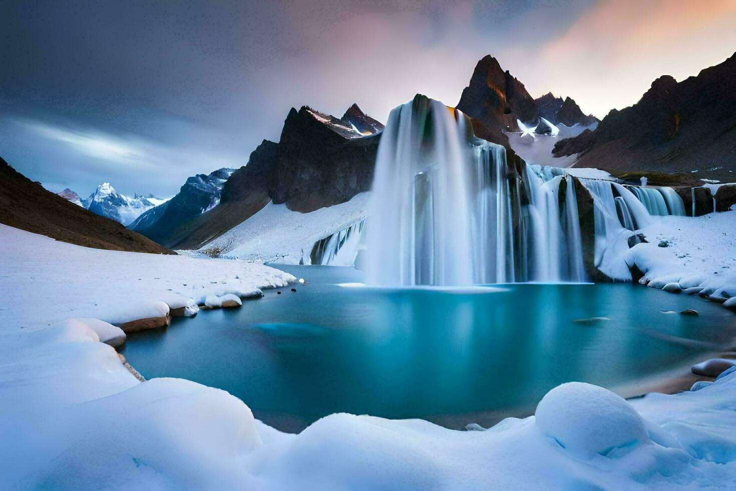 a cachoeiras dentro Islândia estão lindo e a islandês panorama é tirar o fôlego. gerado por IA foto