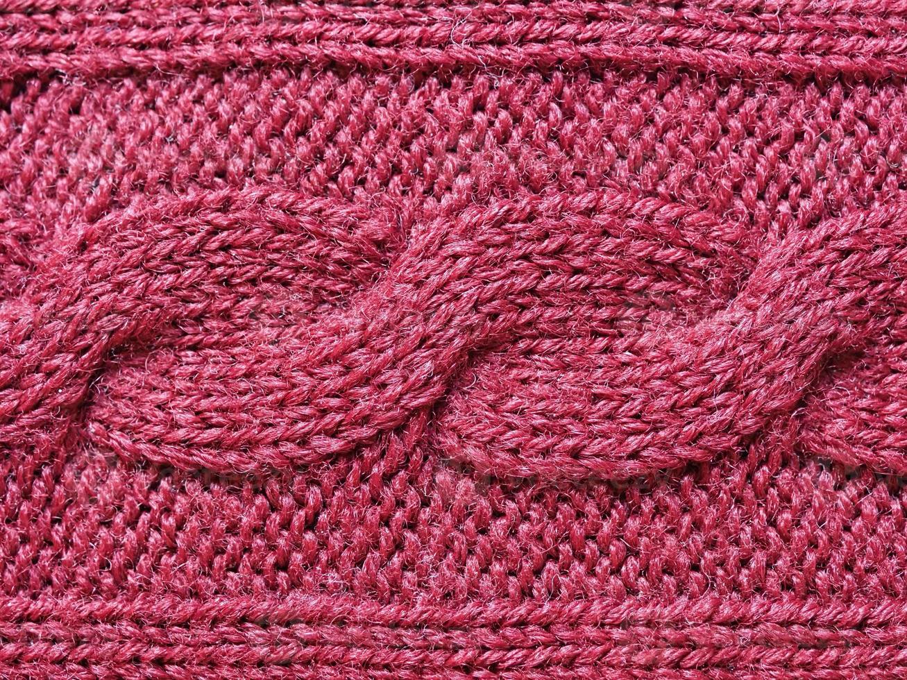 fundo de textura de lã vermelha roxa foto
