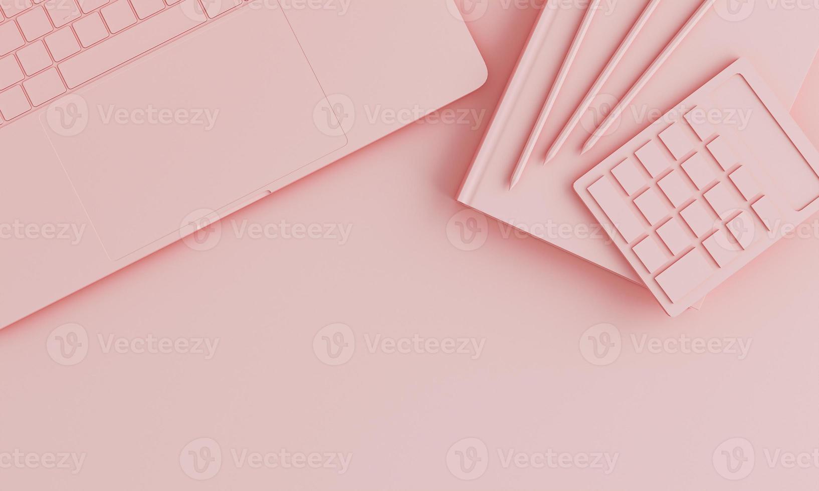 mesa de escritório minimalista rosa monocromática foto