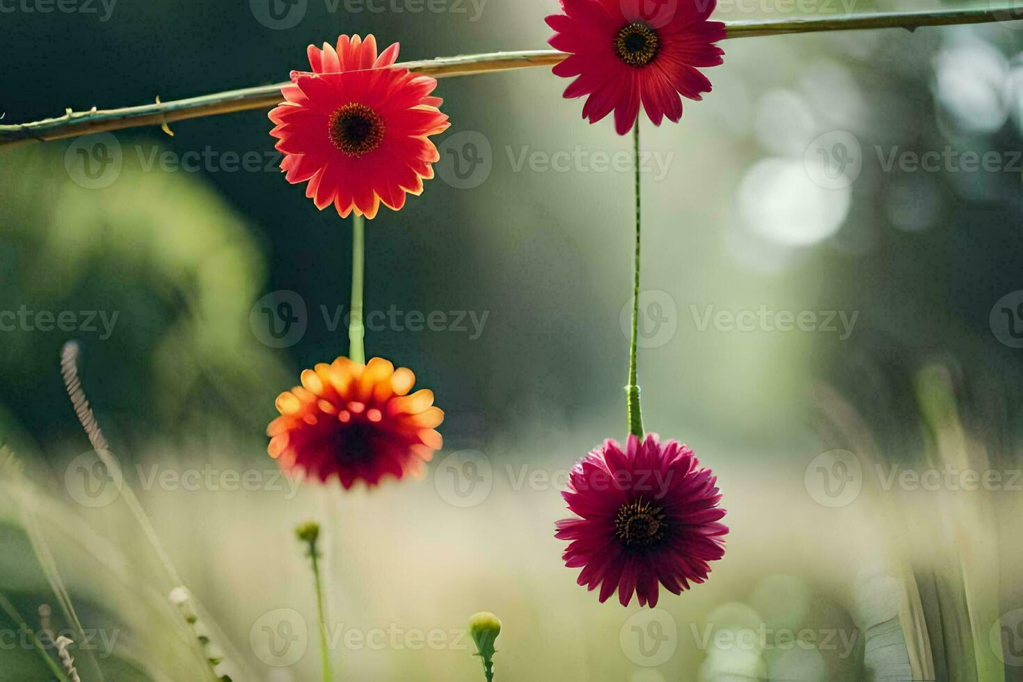 foto papel de parede a céu, flores, a grama, a sol, a flores, a flores,. gerado por IA