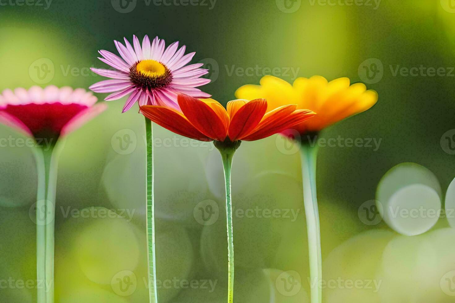 colorida flores dentro uma campo. gerado por IA foto