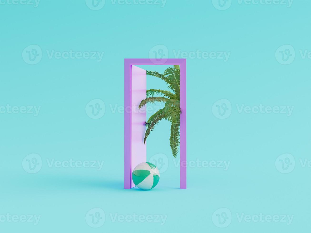 porta minimalista com palmeira foto